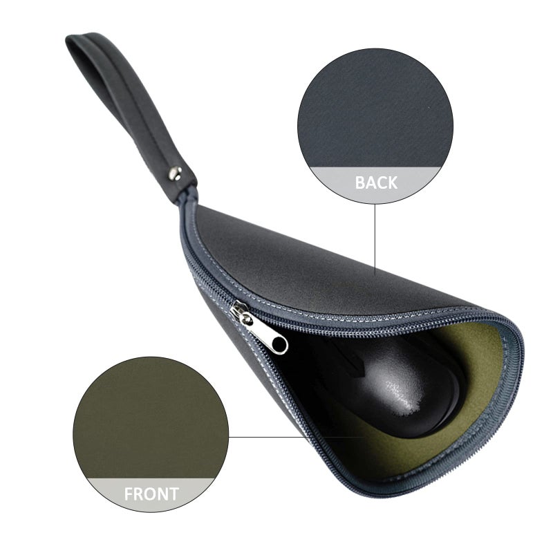 OLizee 2 in 1 Convertible Round Travel Mouse Pad Mat and Case with Zipper Pouch for Outdoor Business Trip - Image 5