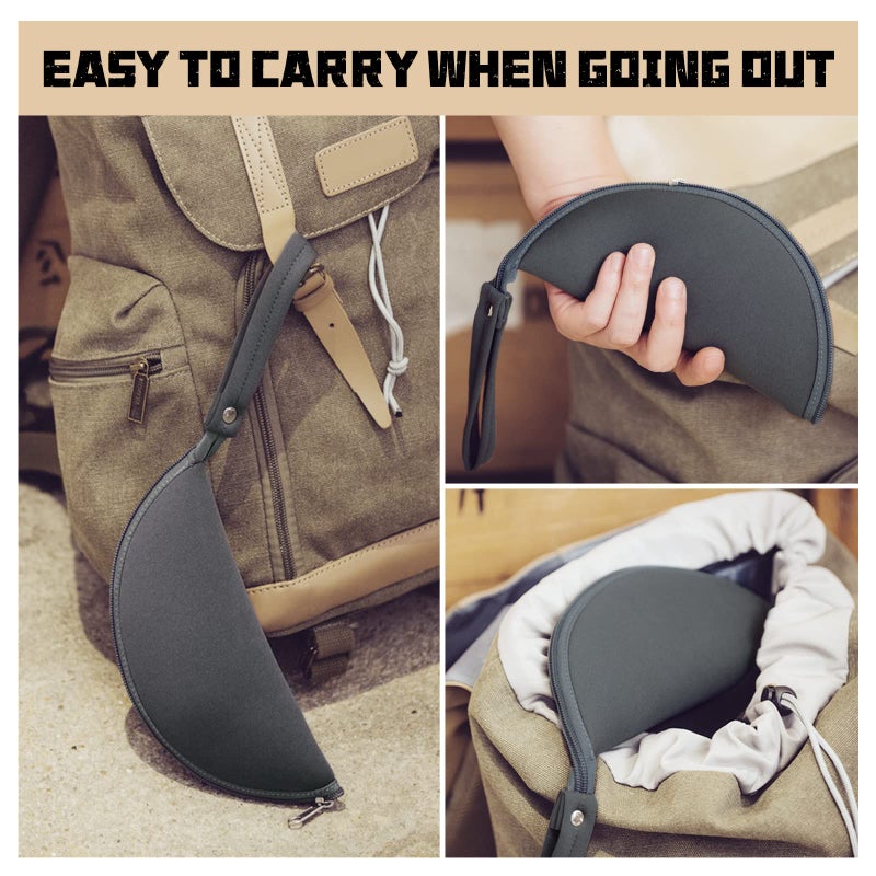OLizee 2 in 1 Convertible Round Travel Mouse Pad Mat and Case with Zipper Pouch for Outdoor Business Trip - Image 4