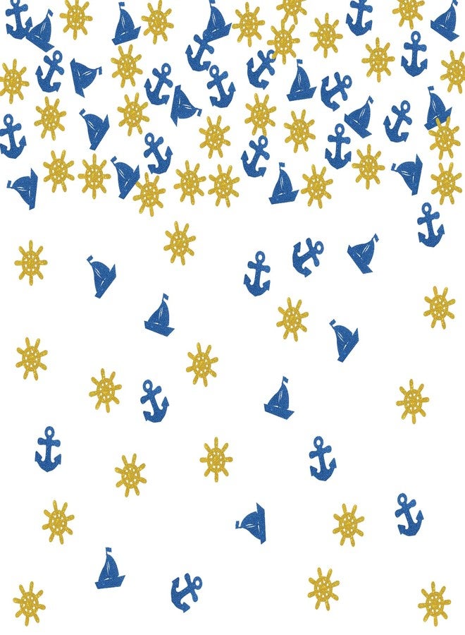 Helewilk Nautical Confetti, Blue & Gold Glitter, Anchor Cutout, 120 Pieces, Perfect for Birthday, Baby Shower, Wedding, Bachelorette Parties - Image 1