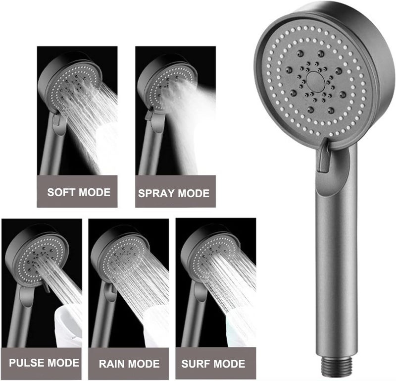 comfrt High Pressure Shower Head, Handheld Shower Head with 5 Spray Mode, High Flow Hand Held Showerhead Spray Shower Booster Shower Head Five-Speed Multi-Function Strong Rain Shower Head - Image 1