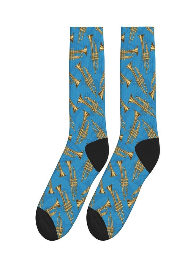 MOLIAN Brass Trumpets Athletic Crew Socks For Women Men Novelty Sports Socks - Image 2