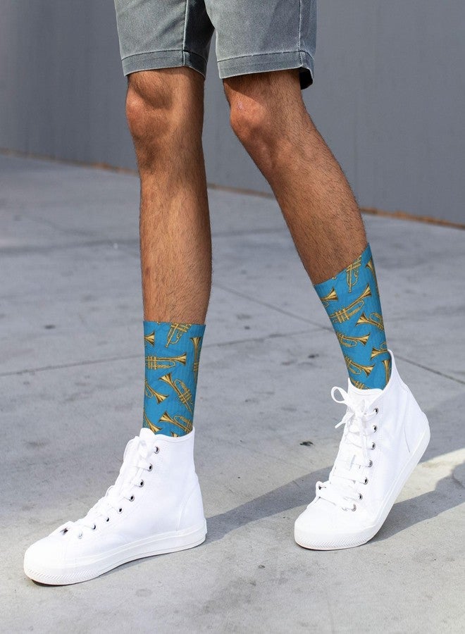MOLIAN Brass Trumpets Athletic Crew Socks For Women Men Novelty Sports Socks - Image 5