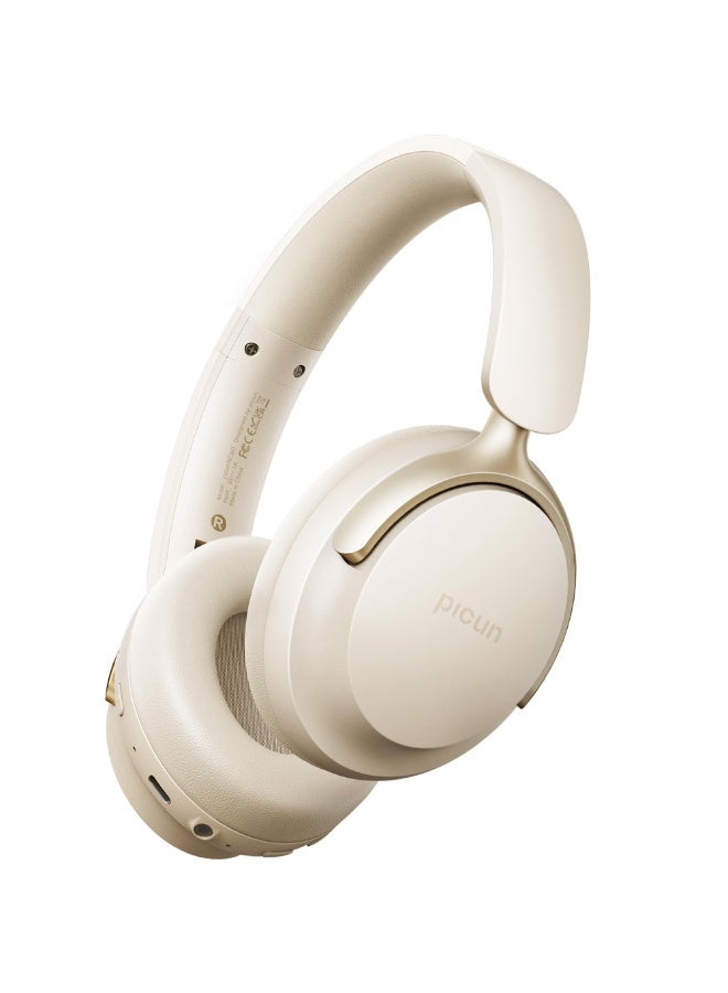 Picun NC60 Hybrid Active Noise Cancelling Headphones, Foldable Wireless Over Ear Bluetooth 5.4 Headphones,Transparency Mode, Stereo Bass, Custom EQ via App for Travel Home  - Image 1