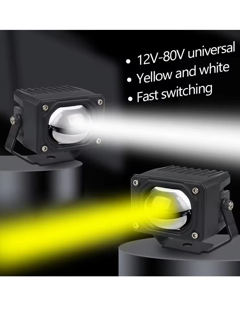 تاكبرو - عدسة عرض ثنائية TACPRO U9 PLUS بلونين، طقم إضاءة أمامية للسيارات Bi LED بقوة 58 واط و3800 لومن، 12 فولت، بدرجتي حرارة 3000 كلفن و6000 كلفن (طقم من قطعتين) - MT BEST BUY - Image 1