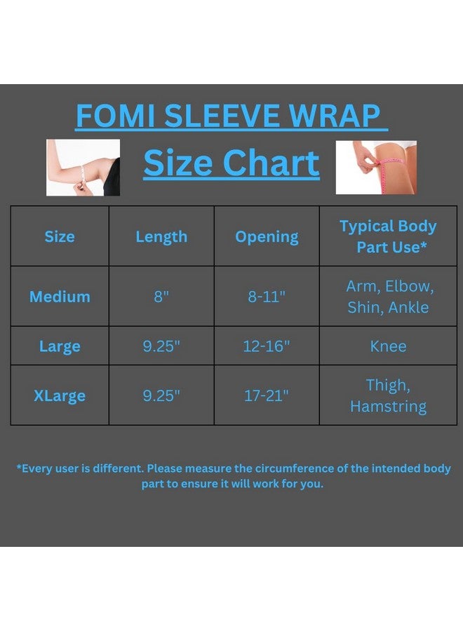FOMI Hot Cold Gel Ice Compression Sleeve | Premium Flexible Wrap | 360 Degree Solid Gel Cooling Pack For Knee, Shin, Ankle, Foot, Arm, Elbow, Hamstring Pain Relief | Large - 9.25''; 12-16'' Opening - Image 2