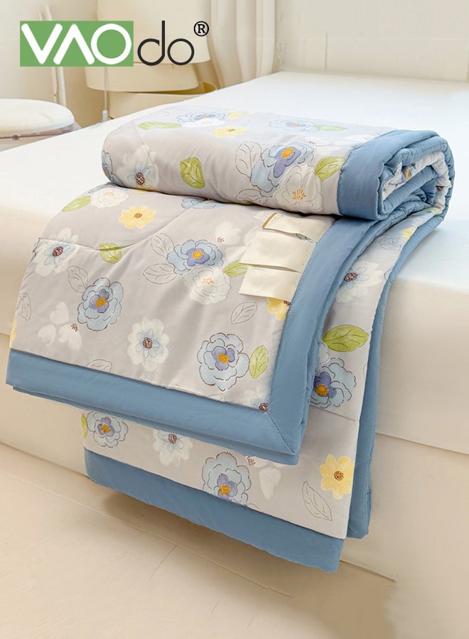 VAOdo Machine Washable Quilt, Double-sided Use, Washed Cotton Material Bed Quilt Soft and Breathable Lightweight Blanket for All Season 180*200CM - Image 3