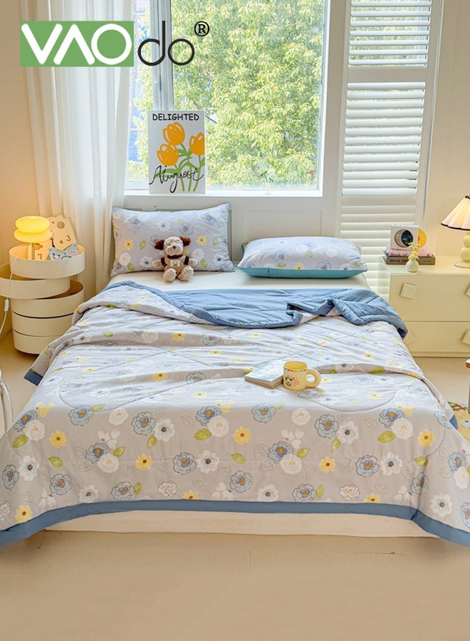 VAOdo Machine Washable Quilt, Double-sided Use, Washed Cotton Material Bed Quilt Soft and Breathable Lightweight Blanket for All Season 180*200CM - Image 2