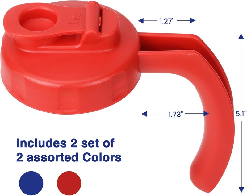 SOLIGT 2 Pack Wide Mouth Mason Jar Lids with Handle, Airtight & Leak-proof Seal, Easy Pouring Spout, Turns your Mason Jar into Pitcher, Silicone Seal Gasket, Jars not included - Image 4