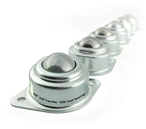 TruePower 5/8” Roller Ball Transfer Bearings, 55lb Load Capacity, Set of 6 - Image 1