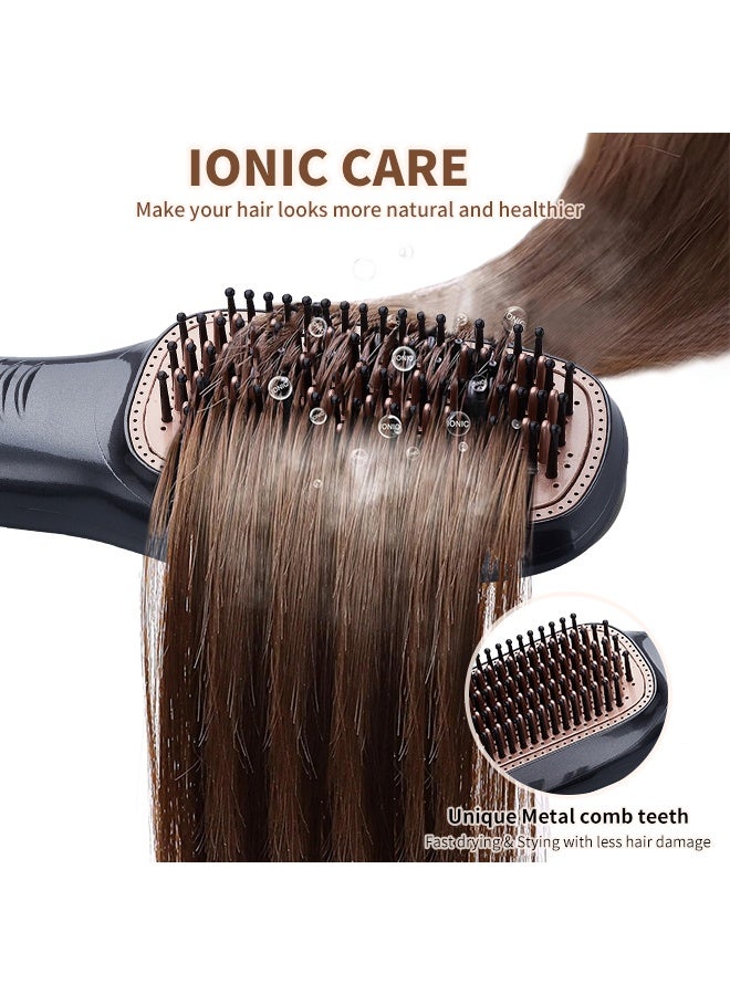 1200 Watt Hair Dryer Brush Ceramic Dryer and Styler 2 In 1 Professional Grey - Image 2