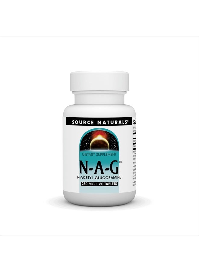 Source Naturals N-A-G 250 mg N-Acetyl Glucosamine for Joint Support and Intestinal Lining - 60 Tablets - Image 1