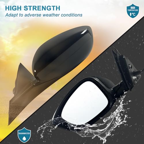 Lqito Left Driver Side Mirror Fits 2023 2024 2025 Honda Accord with Power Glass without Heated without turn signals without Blind Spot Match Black (3Pins) - Image 4