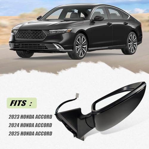 Lqito Left Driver Side Mirror Fits 2023 2024 2025 Honda Accord with Power Glass without Heated without turn signals without Blind Spot Match Black (3Pins) - Image 5