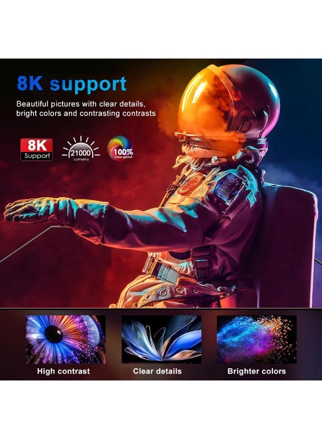 FINTEX X5 Ultra Projector 1080P HD 1200ANSI 21000Lumen Projector,8K Supported Portable Movie Projector-300” Display,Built-in Speaker, Auto Keystone,Auto Focus,Compatible with Smartphone/Tablet/Laptop/HDMI/USB-Ideal for Outdoor & Home Theater - Image 2