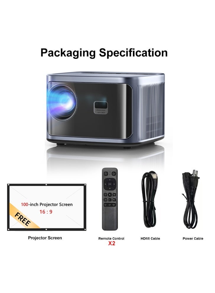 FINTEX X5 Ultra Projector 1080P HD 1200ANSI 21000Lumen Projector,8K Supported Portable Movie Projector-300” Display,Built-in Speaker, Auto Keystone,Auto Focus,Compatible with Smartphone/Tablet/Laptop/HDMI/USB-Ideal for Outdoor & Home Theater - Image 3