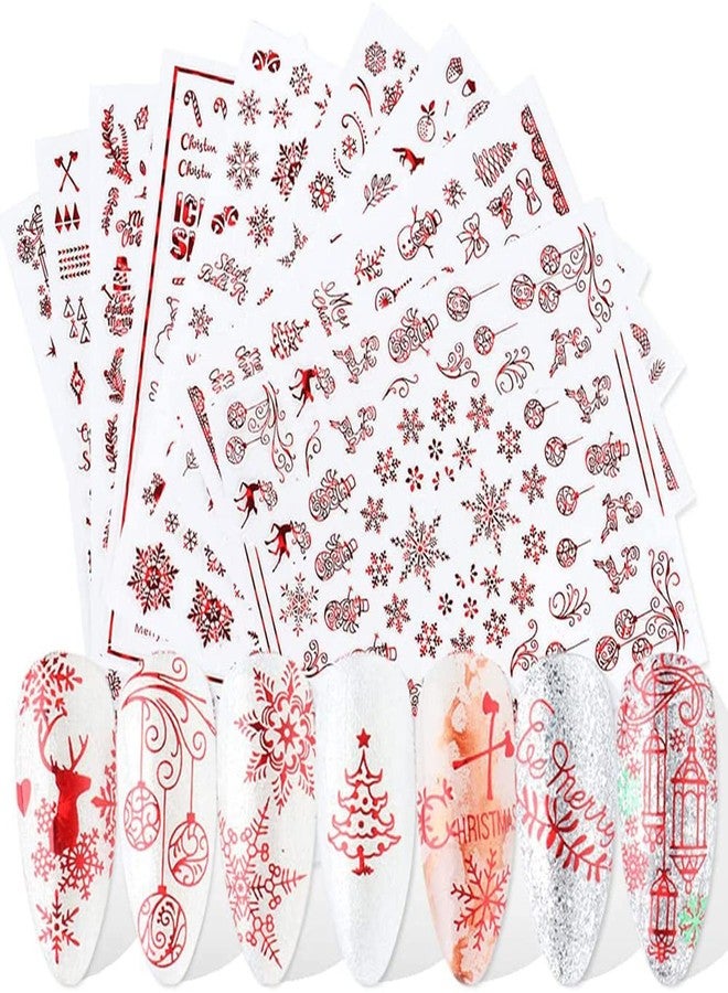 SILPECWEE 12 Sheets Christmas Nail Art Stickers Self Adhesive Nail Stickers Holiday Nail Decals Nail Design Stickers 3D Nail Decoration Kit - Image 3