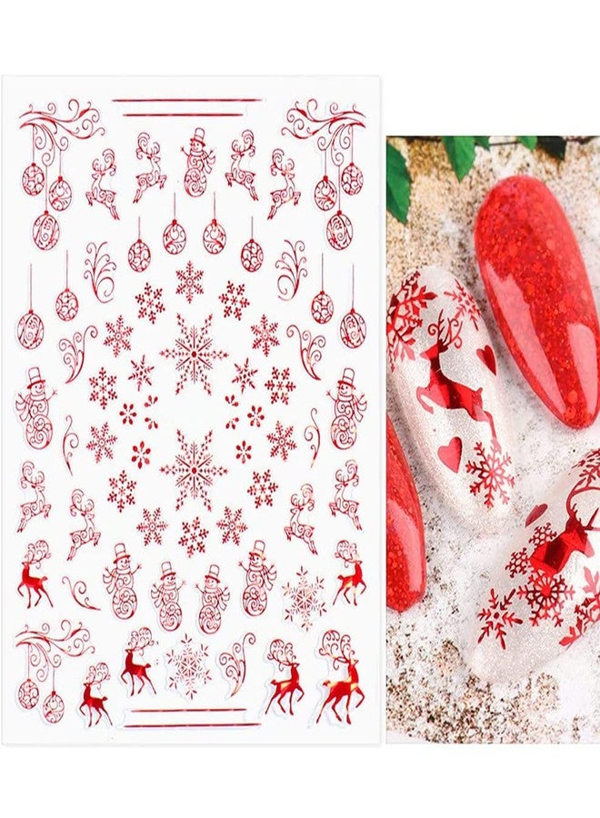 SILPECWEE 12 Sheets Christmas Nail Art Stickers Self Adhesive Nail Stickers Holiday Nail Decals Nail Design Stickers 3D Nail Decoration Kit - Image 5