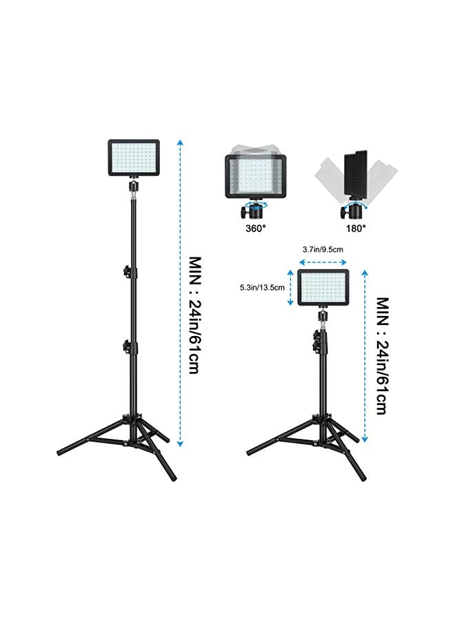 PROMASS ضوء فيديو 11 سطوع و 4 فلاتر ألوان قابلة للتعتيم إضاءة مستمرة للتصوير على الطاولة، حامل ثلاثي القوائم قابل للتعديل، ضوء ملء محمول USB لاستوديو التصوير - Image 4