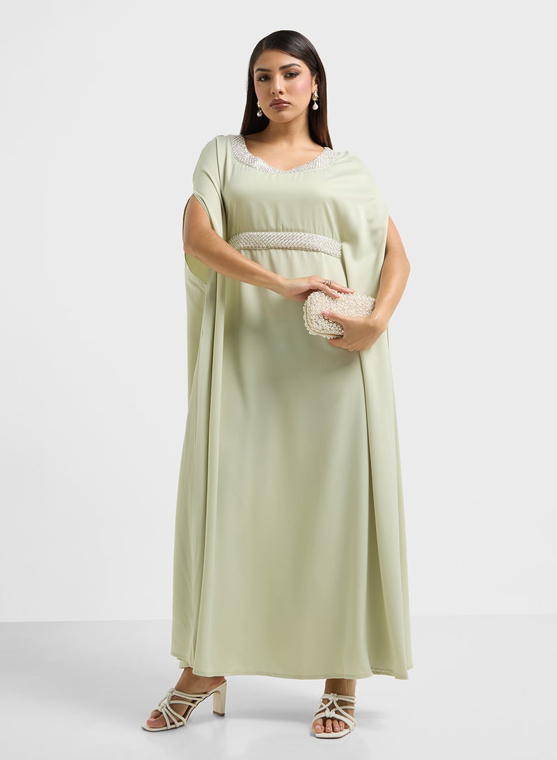 Khizana Embellished Belted Dress - Image 4