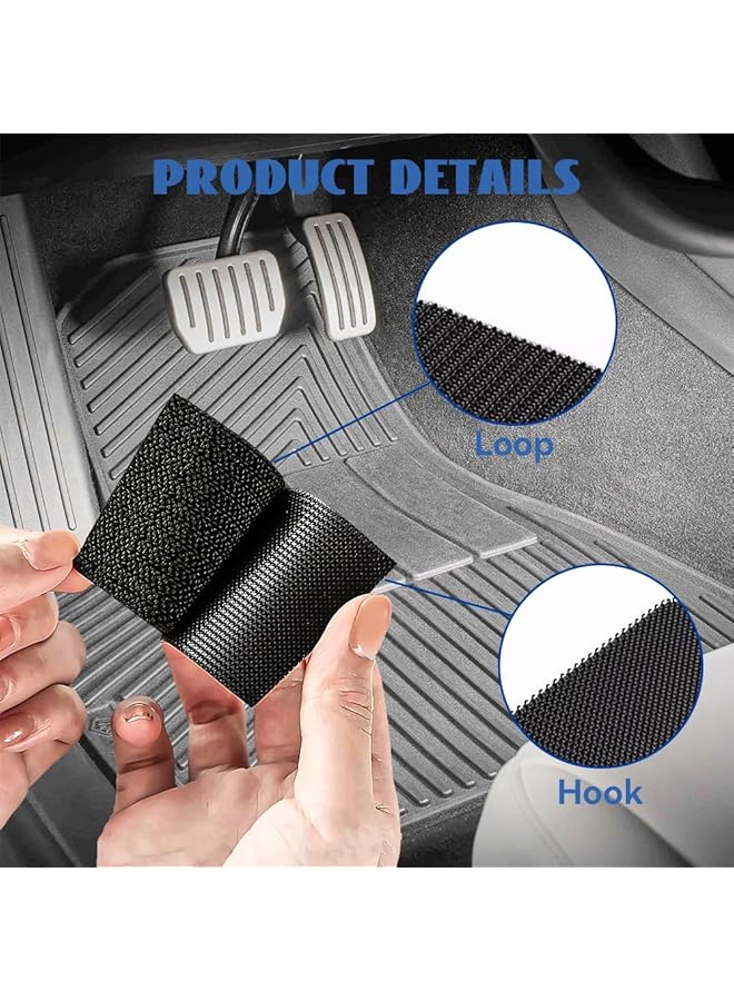 erorex Hook And Loop Tape Strips 18Pcs Heavy Duty Double Side Mounting Tape With 3 Sizes Industrial Strength Sticky Back Fastener Interlocking Tape For Carpet Rug Mattress Sofa Couch Cushions  - Image 3
