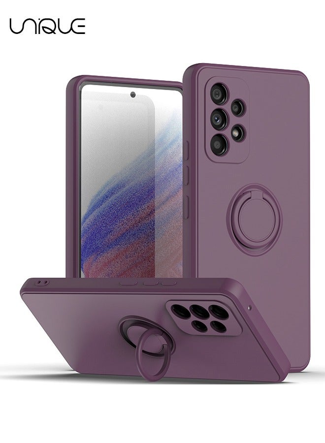يونيك متوافق مع سامسونج جالاكسي A53 5G جراب ، مع مسند دائري للنساء الرجال لينة سيليكون TPU المضادة للصدمات غطاء حماية ضد الصدمات مع حماية الكاميرا لسامسونج جالاكسي A53 5G 6.5 بوصة - بنفسجي