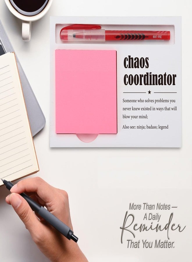 EFFJNSG Chaos Coordinator Sticky Note Holder for Desk, Funny Office Gift for Coworker, Assistant, Teacher, Boss, Project Manager, Self-Stick Note Pad Organizer with Humor Quote for Women Men EDP227 - Image 3