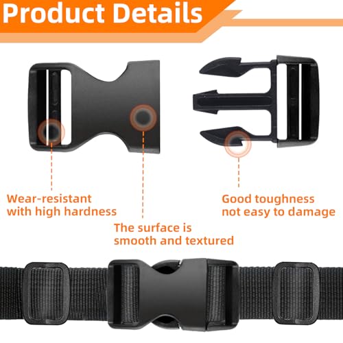 TKYZMS 8 Set 1 inch buckles for straps Clip Quick Side Release Buckles,buckle straps with 16 Pcs Slide Clips,plastic buckle clips Belt Buckle for Nylon Webbing Straps,belt buckles,Dog Collars - Image 5
