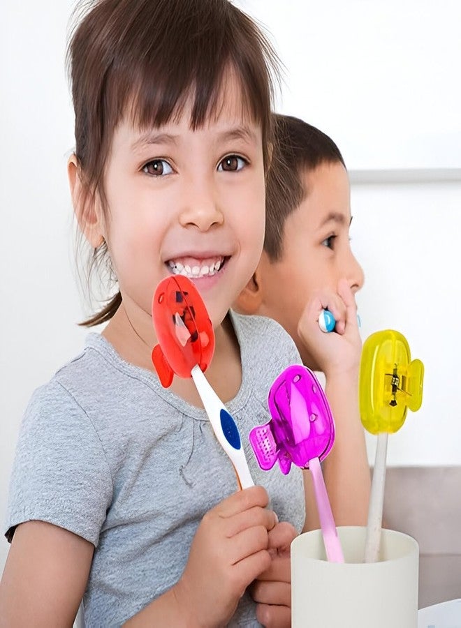 LEDHOLYT Toothbrush Head Cover Set - Portable Toothbrush Head Protector, Protective Portable Plastic Clip's Toothbrush Cover for Household Travel, Camping, Bathroom, School, Work (Colour May Vary) (3) - Image 3