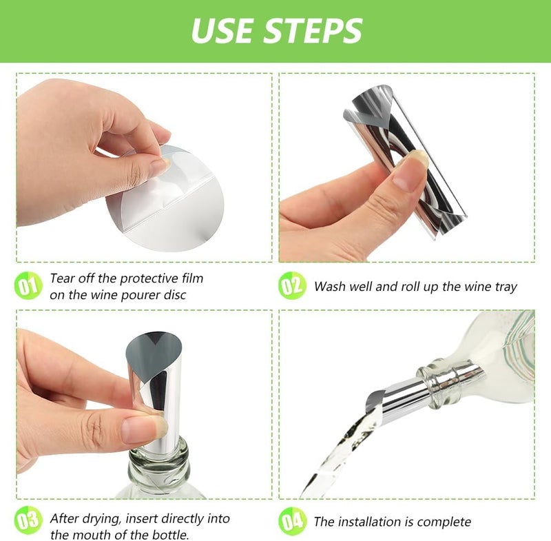 SYCOOVEN Round Wine Pourer Disks Wine Stopping Pour Spout Disks Aluminum Foil Wine Pouring Disks Reusable Wine Pourer Whisky for Wine Beverage Beer Liquid Dispensersize50pcs - Image 5