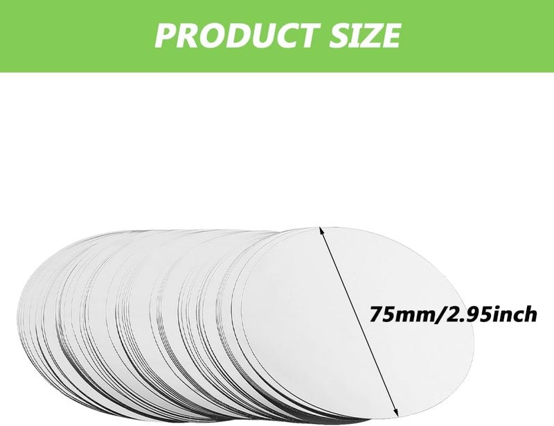 SYCOOVEN Round Wine Pourer Disks Wine Stopping Pour Spout Disks Aluminum Foil Wine Pouring Disks Reusable Wine Pourer Whisky for Wine Beverage Beer Liquid Dispensersize50pcs - Image 3