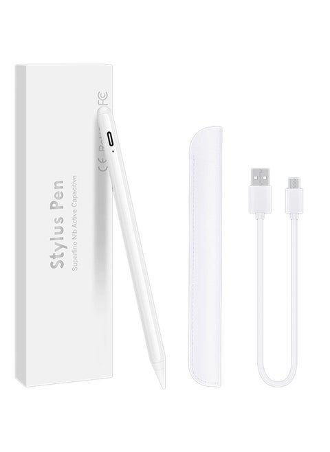 قلم ستايلس لجهاز iPad Palm Rejection Active Pencil متوافق مع أجهزة Apple iPad Pro مقاس 11/12.9 بوصة، iPad 10/9/8/7/الجيل السادس iPad Air 5/4/ الجيل الثالث iPad Mini الجيل السادس/الخامس