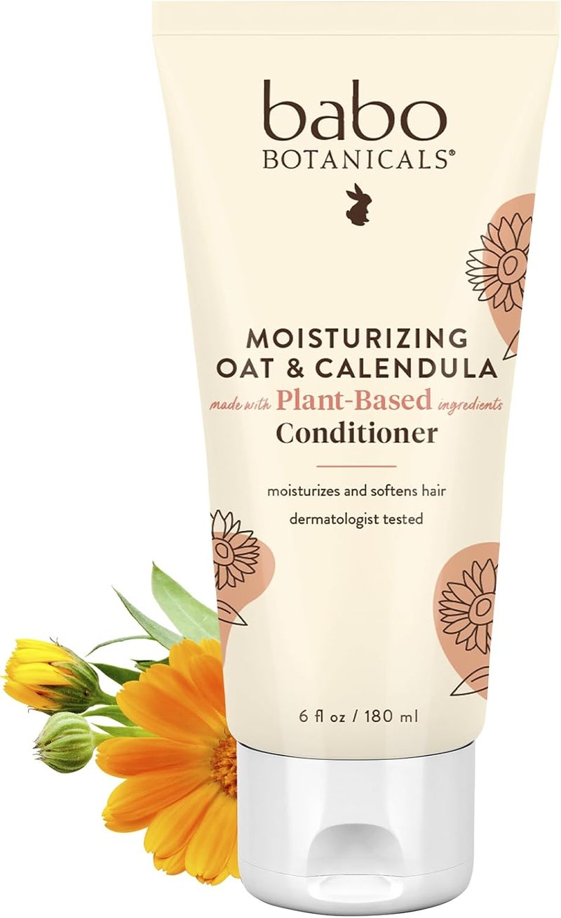 Moisturizing PlantBased Conditioner  with Organic Calendula and Colloidal Oatmeal  For Babies Kids or Adults with Sensitive or Dry Scalp  Hypoallergenic and Vegan  6 fl oz