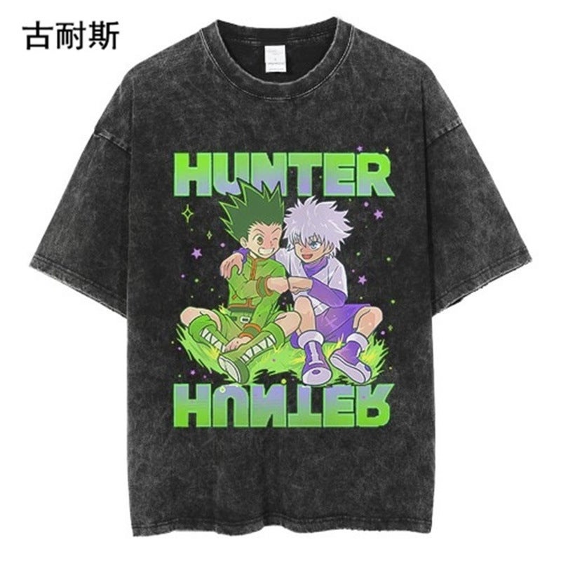 American Style Retro Loose Washable Old Short-Sleeved T-Shirt Men'S New Top T-Shirt Ins Trendy - Image 1