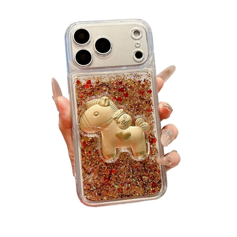 غطاء واقي | رمال متحركة بورق الذهب | Multicolour TPU | حماية من السقوط | مقاوم للصدمات لـ iPhone 16 / 16 Plus / 16 Pro / 16 Pro Max - Image 1