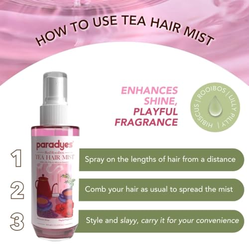 paradyes Red Roobios Tea Aerosol Hair Perfume For Intense Hydration & Calming Fragrance | Made For All Hair Types | For Men & Women | 100 Ml - Image 4