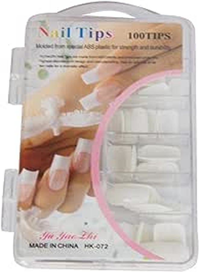 أطراف أظافر 100 قطعة من أظافر التابوت أطراف أظافر راقصة الباليه الطويلة 10 أحجام أظافر صناعية من الأكريليك بغطاء كامل أظافر صناعية طبيعية لصالونات الأظافر أو فن الأظافر في المنزل
