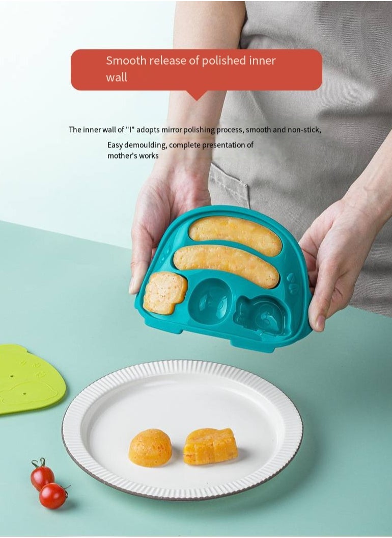 Hogokids - Baby Steamed Cake Mold Can DIY Steamed Cake Auxiliary Food Tools Food Grade Silicone Material (Green ) - Image 1