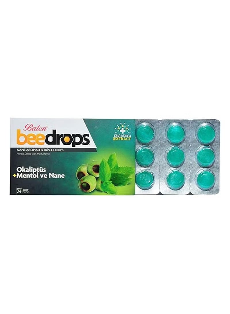 Balen Beedrops Mint Flavored Herbal Lozenges 24 Pieces - Eucalyptus + Menthol and Mint - Image 3