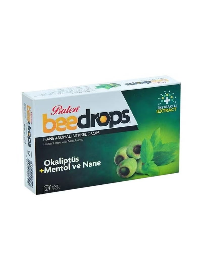 Balen Beedrops Mint Flavored Herbal Lozenges 24 Pieces - Eucalyptus + Menthol and Mint - Image 1
