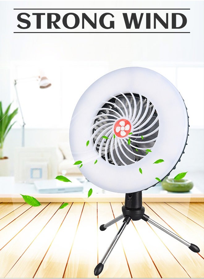 GROIC Hanging Magnetic Electric Fan with 54 LED Lights USB Rechargeable Lanterns For Camping, Outdoor, Home, Office  - Image 3