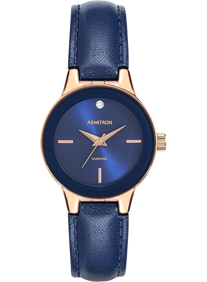 Armitron Women's Genuine Diamond Dial Leather Strap Watch 75 5410 - Image 1