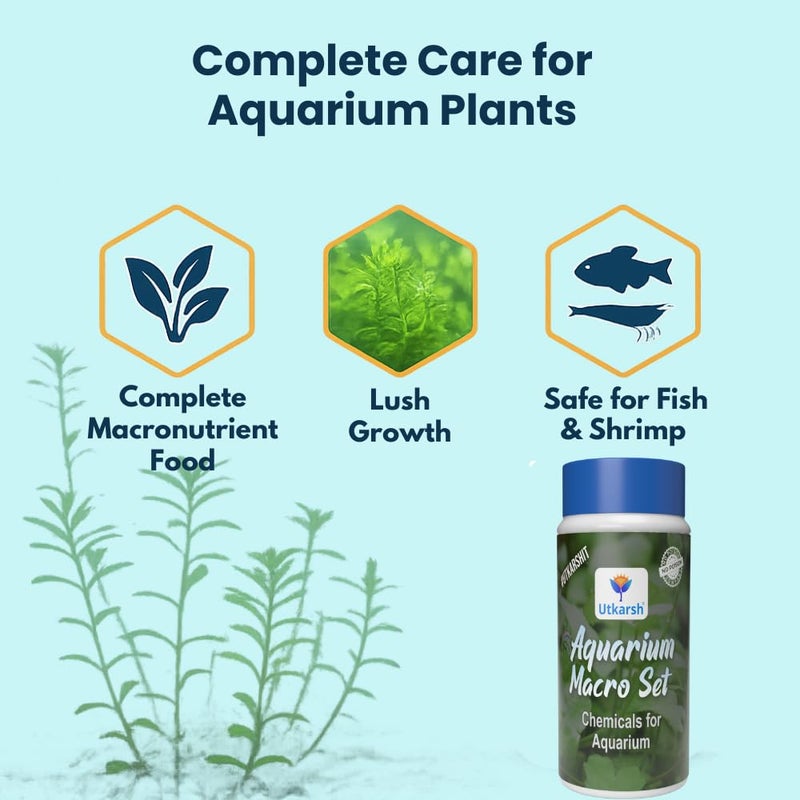 Utkarsh Aquarium Macro Set (Combination of Various Chemicals for Aquarium Plants), Provides Complete Macronutrient Solution for Healthy Aquatic Plants, Easy to Use & Safe (440 gm; Pack of 1) - Image 2
