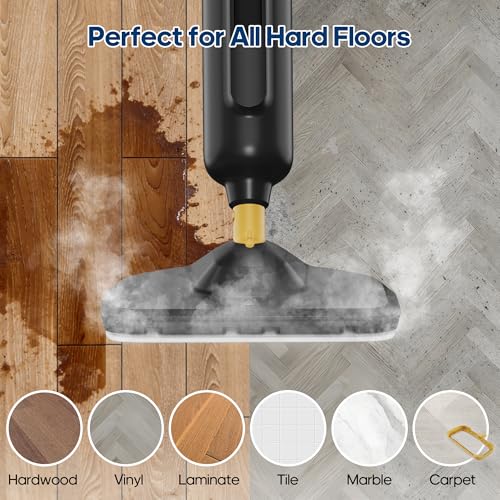 NEWBULIG Steam Mop for Hardwood/Tile/Carpet, Lightweight Steamer Cleaner for Floor Cleaning, 16.4 FT Cord and 2 Washable Pads - Image 3
