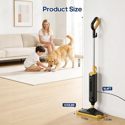 NEWBULIG Steam Mop for Hardwood/Tile/Carpet, Lightweight Steamer Cleaner for Floor Cleaning, 16.4 FT Cord and 2 Washable Pads - Image 2