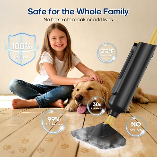 NEWBULIG Steam Mop for Hardwood/Tile/Carpet, Lightweight Steamer Cleaner for Floor Cleaning, 16.4 FT Cord and 2 Washable Pads - Image 4