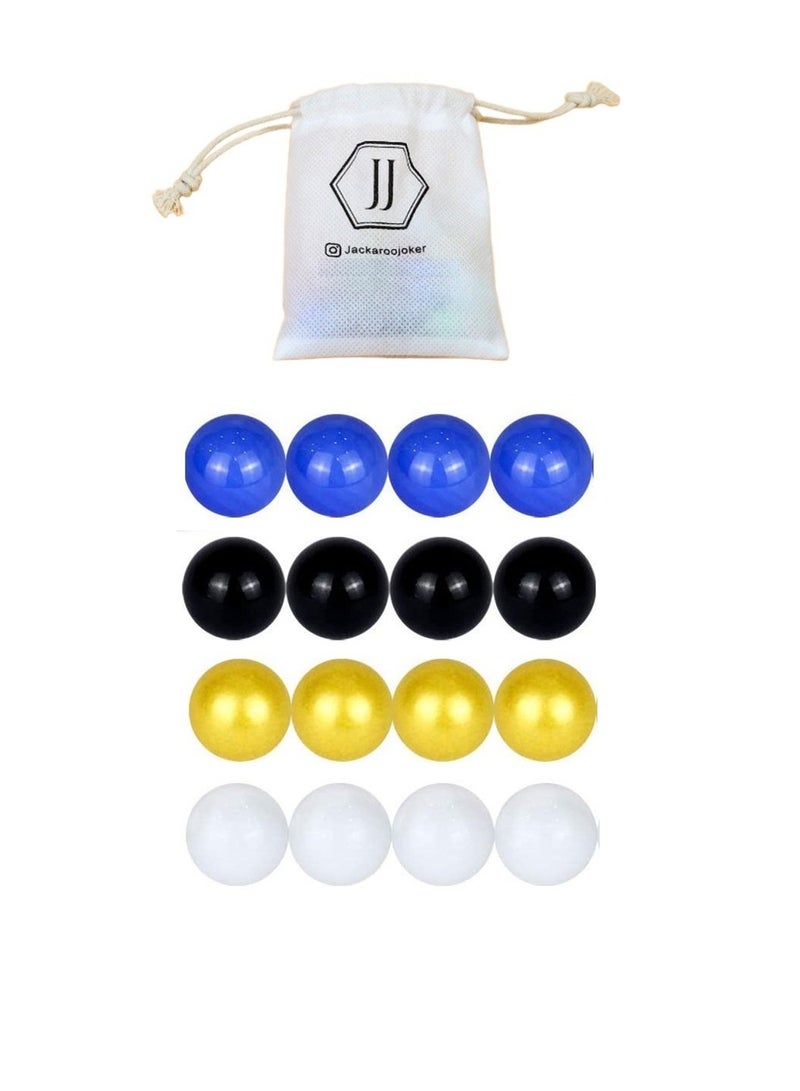 JACKAROOJOKER Jackaroo White Circle Board Game For 4 Players Shape Board With Playing Cards, Marble Glass Balls, And Bag 4 Players - Image 3