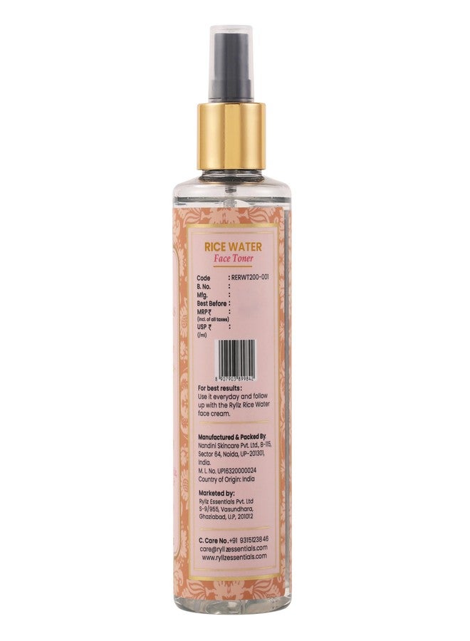 RYLLZ ESSENTIALS Rice Water Face Toner | with Rice Ferment Extract, 5% Niacinamide, Hyaluronic Acid, Ceramide & Peptide | for Glowing Skin, Tightens Pores & Uneven Skin Tone | for All Skin Types | For Glass Skin | Korean Skincare | 200ml - Image 5