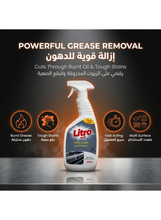 Litro Oven Cleaner & Grease Remover 650ml – Powerful Degreaser for Oven, Grill & Kitchen Surfaces, Removes Burnt Oil, Stains & Tough Grease - Image 4