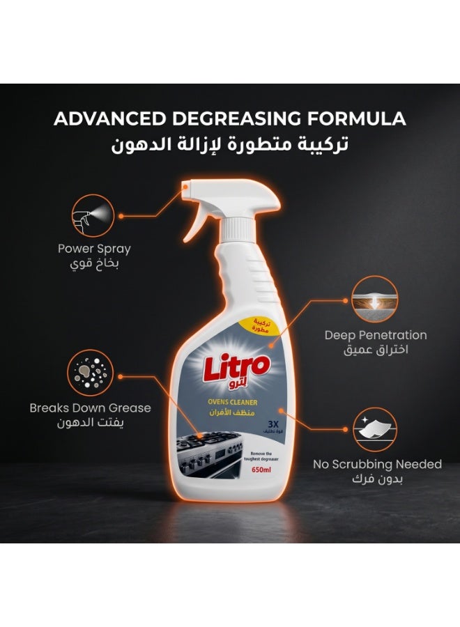Litro Oven Cleaner & Grease Remover 650ml – Powerful Degreaser for Oven, Grill & Kitchen Surfaces, Removes Burnt Oil, Stains & Tough Grease - Image 5