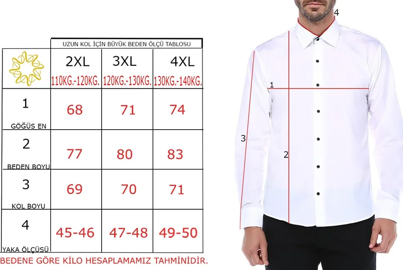 فاريتا Plus Size Long Sleeve Men's Shirt